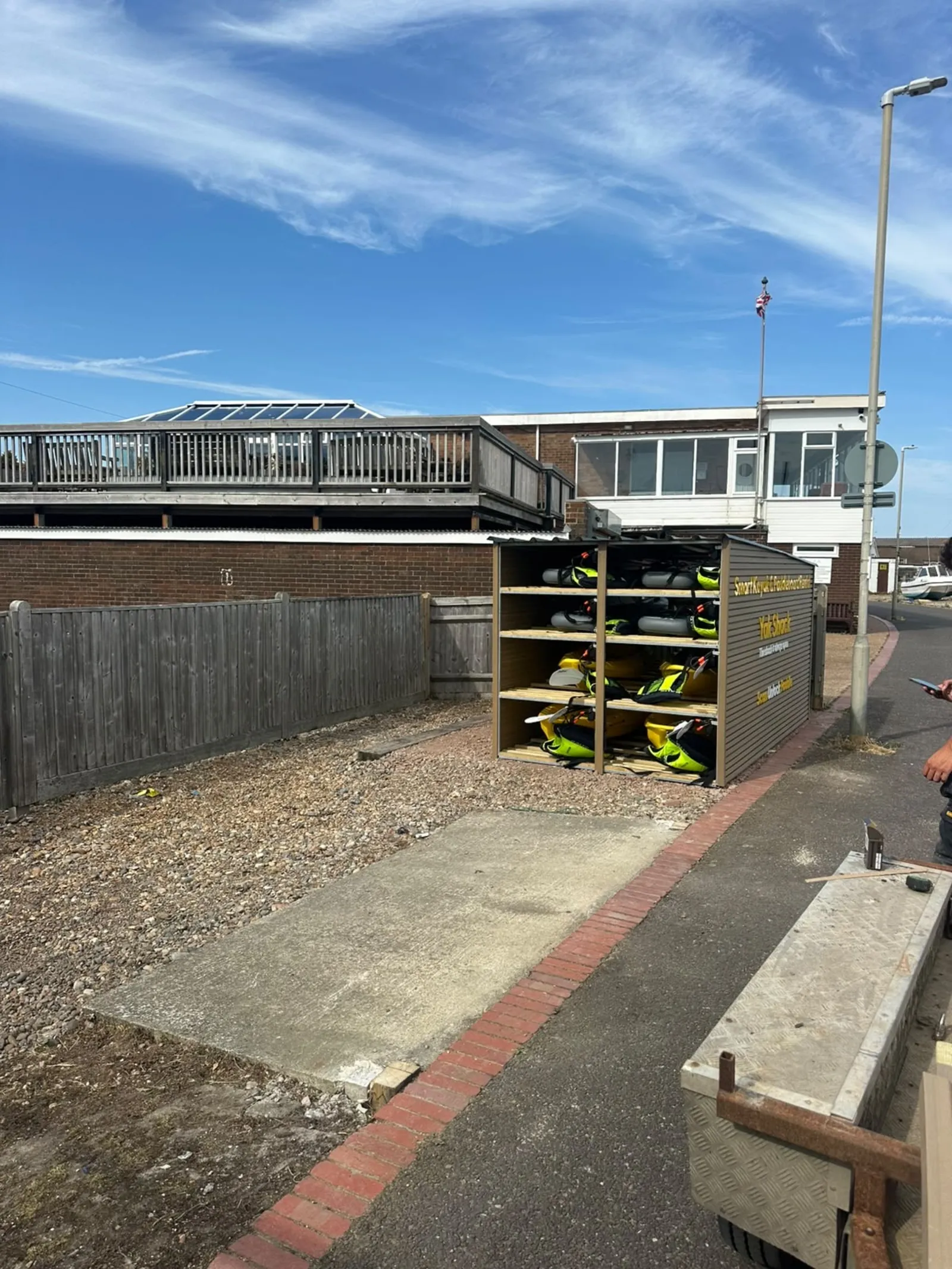Yak Shack smart rental unit at Eastbourne stocked with kayaks and paddleboards