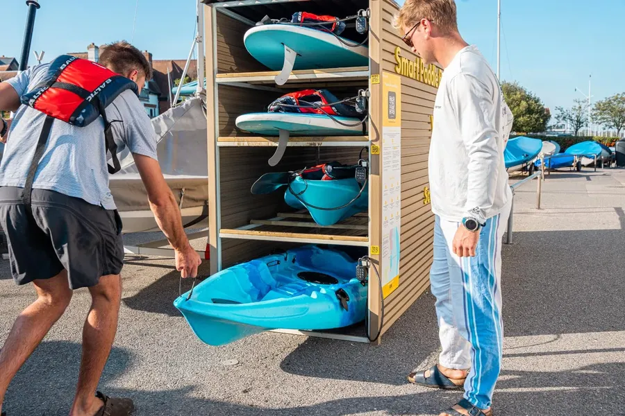 Kayak hire in action at Hamble Foreshore Yak Shack