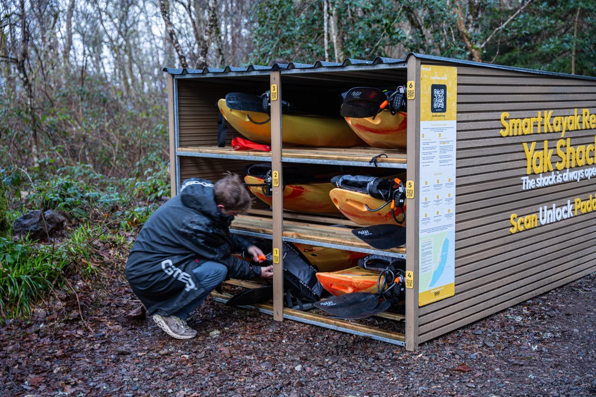 Loch Ness Shack - kayaks racked and ready